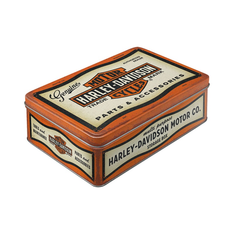 nostalgic-art-flat-storage-tin-vintage-harley-davidson-design-embossed-23x16cm Nostalgic-Art Flat Storage Tin Vintage Harley-Davidson Design Embossed 23x16cm