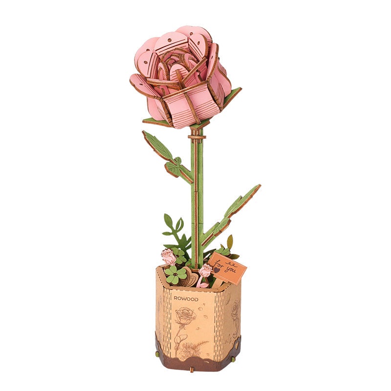 robotime-wood-bloom-pink-rose Robotime Wood Bloom Pink Rose