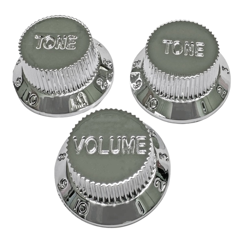 axlabs-strat-style-knob-kit-3-chrome AxLabs Strat-Style Knob Kit (3) - Chrome
