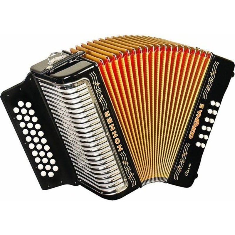 hohner-button-accordion-corona-ii-classic-fbe-jet-black Hohner Button Accordion Corona II Classic FBE Jet Black
