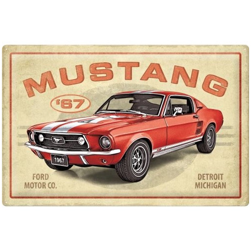 nostalgic-art-xl-metal-sign-plaque-ford-mustang-gt-1967-40x60cm-red Nostalgic-Art XL Metal Sign Plaque Ford Mustang GT 1967 40x60cm - Red