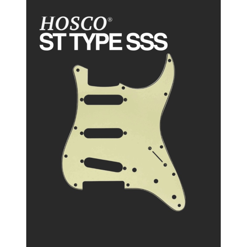 hosco-st-type-sss-pickguard-mint-green Hosco ST type SSS Pickguard - Mint Green