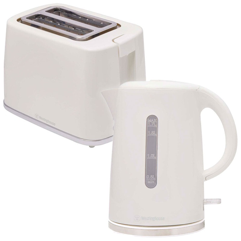 westinghouse-kettle-toaster-set-white Westinghouse Kettle & Toaster Set - White