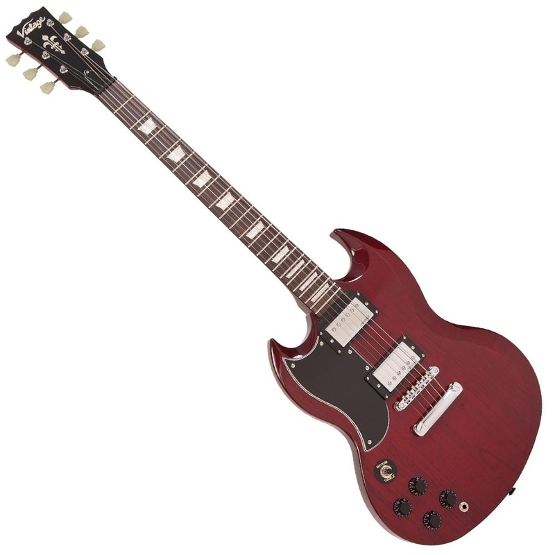 vintage-vs6-reissued-electric-guitar-left-hand-cherry-red Vintage VS6 ReIssued Electric Guitar ~ Left Hand Cherry Red