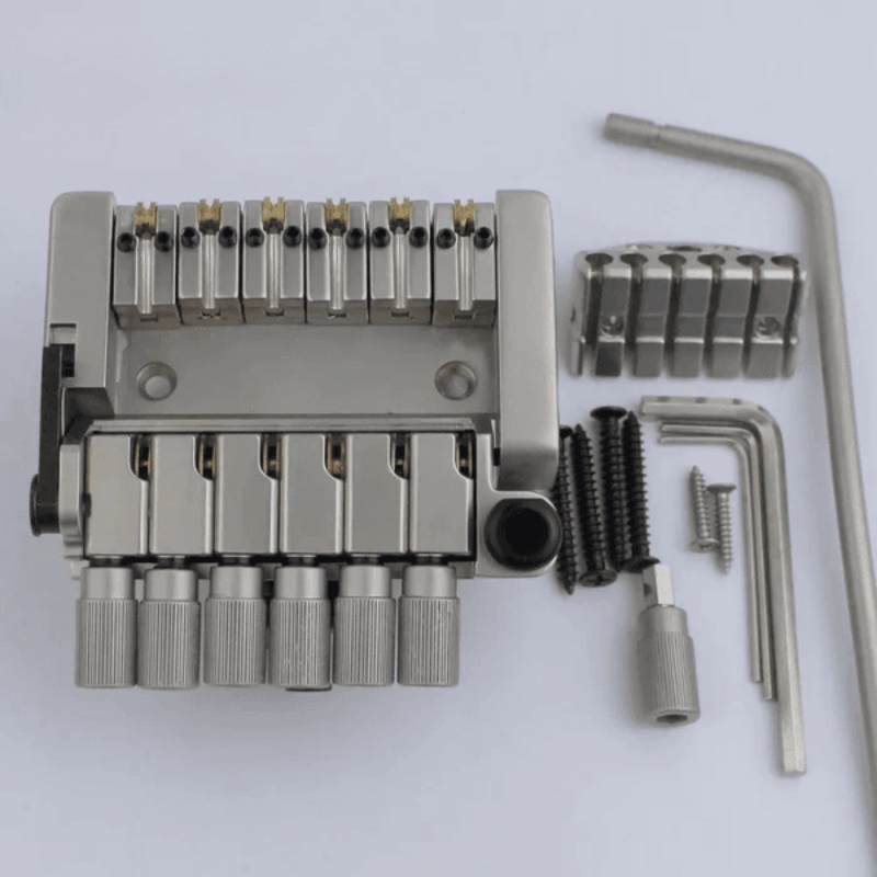 w1003-guyker-6-string-roller-tremolo-bridge-for-headless-guitar-nickel W1003 Guyker 6 String Roller Tremolo Bridge for Headless Guitar Nickel