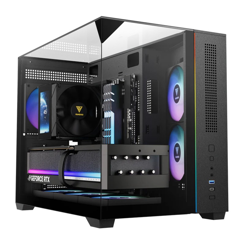 gamdias-atlas-m3m-m-atx-pc-case-tempered-glass-with-3-argb-fans Gamdias ATLAS M3M M-ATX PC Case Tempered Glass with 3 ARGB Fans