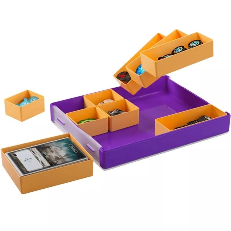 gamegenic-token-silo-convertible-card-dice-tray-purple-orange Gamegenic Token Silo Convertible Card Dice Tray (Purple Orange)