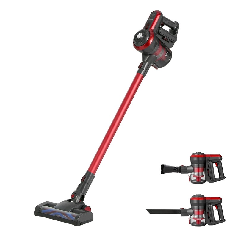 devanti-stick-vacuum-cleaner-brushless-cordless-250w-red Devanti Stick Vacuum Cleaner Brushless Cordless 250W (Red)