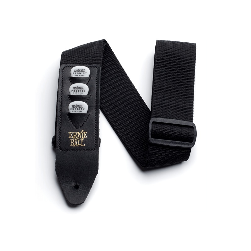 ernie-ball-pickholder-black-guitar-strap-p04039 Ernie Ball Pickholder Black Guitar Strap - P04039