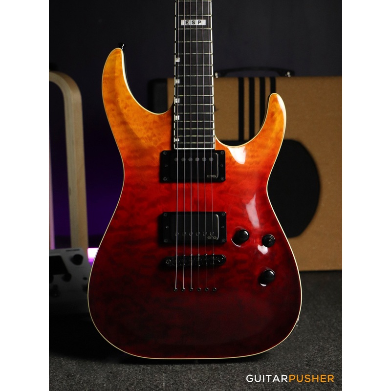 esp-e-ii-horizon-nt-ii-modern-electric-guitar-w-emg-66tw-57tw-humbucker-pickups-tiger-eye-amber-fade ESP E-II Horizon NT-II Modern Electric Guitar w/ EMG 66TW/57TW Humbucker Pickups - Tiger Eye Amber Fade