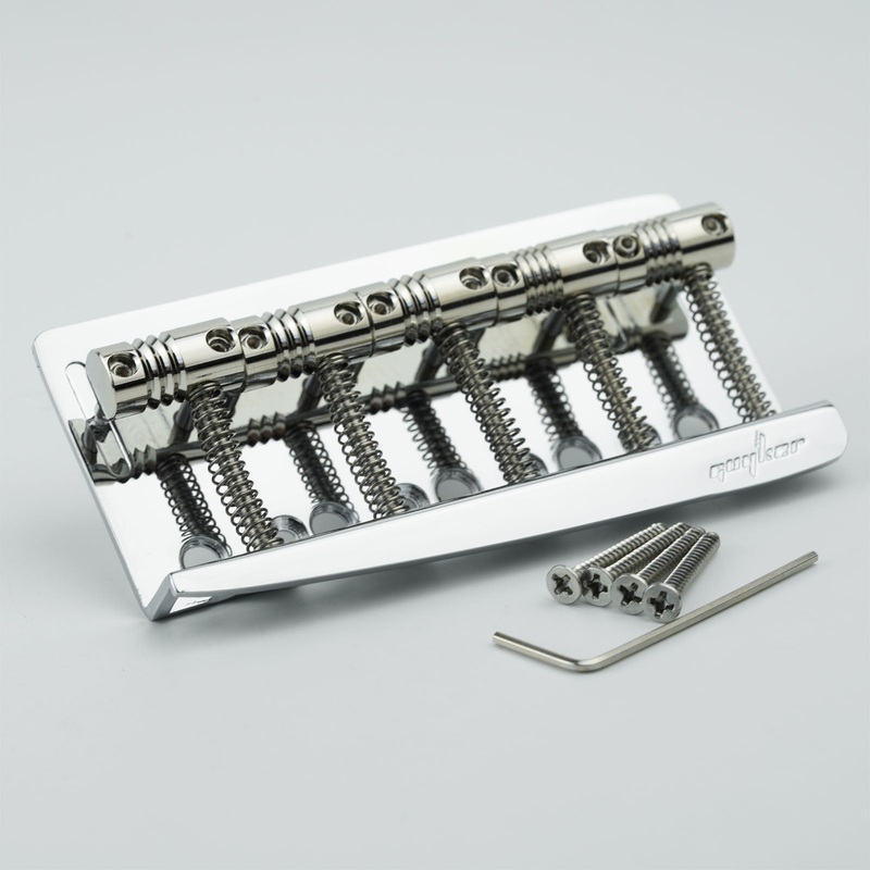 guyker-gb-205-5-string-electric-bass-bridge-with-vintage-style-saddles-chrome Guyker GB-205 5-String Electric Bass Bridge with Vintage Style Saddles Chrome
