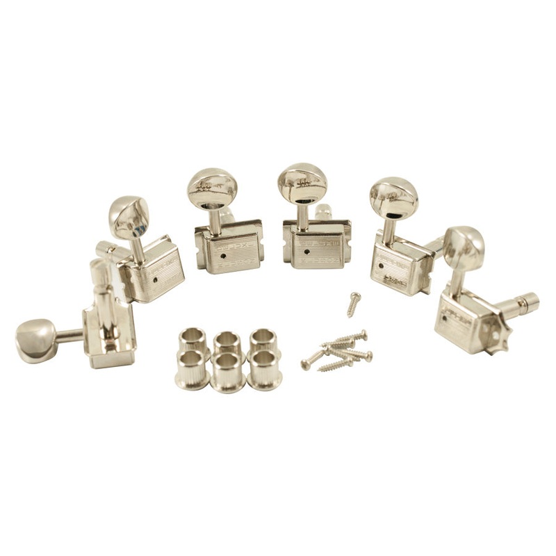 kluson-traditional-locking-6-in-line-oval-metal-button-machine-head-tuner-nickel Kluson Traditional LOCKING - 6 in line - Oval Metal Button Machine Head Tuner Nickel