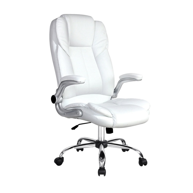 artiss-executive-office-chair-leather-tilt-white Artiss Executive Office Chair Leather Tilt (White)
