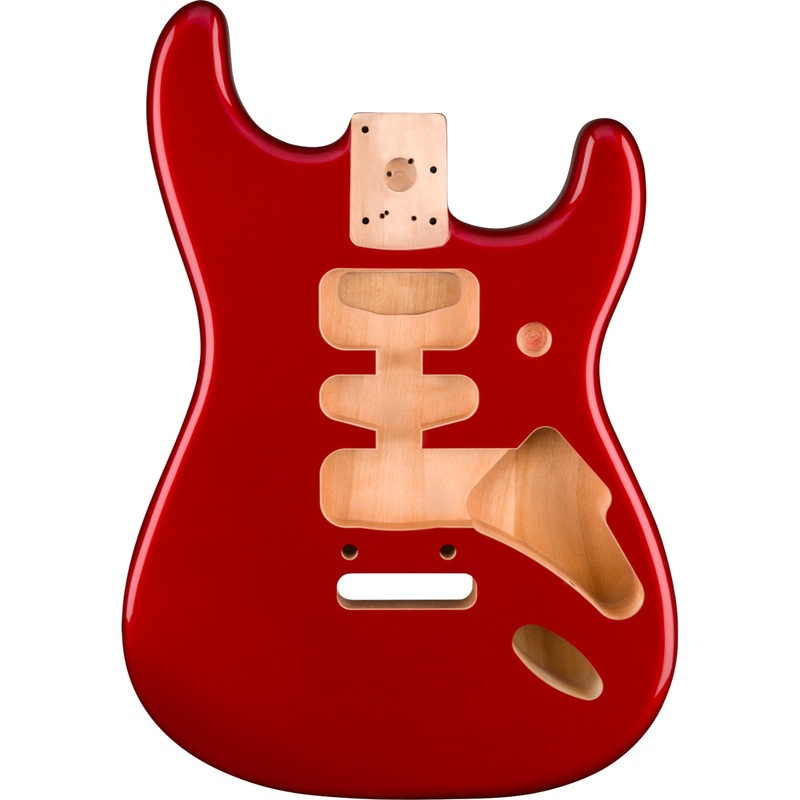 genuine-fender-deluxe-series-stratocaster-hsh-alder-body-2-point-bridge-mount-candy-apple-red Genuine Fender Deluxe Series Stratocaster HSH Alder Body 2 Point Bridge Mount, Candy Apple Red