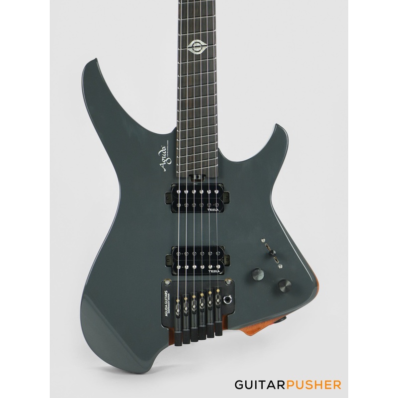 aguda-black-hole-headless-electric-guitar-mahogany-body-ebony-fretboard-grey-natural Aguda Black Hole Headless Electric Guitar Mahogany Body Ebony Fretboard - Grey Natural