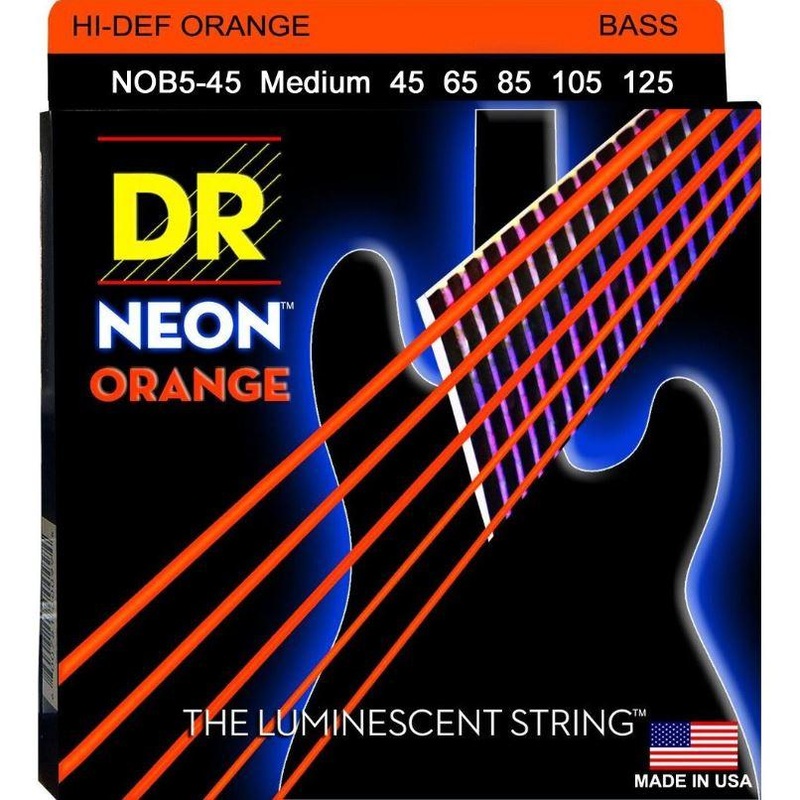 dr-hi-def-neon-orange-5-string-k3-coated-bass-strings DR Hi-Def NEON Orange 5-String K3 Coated Bass Strings
