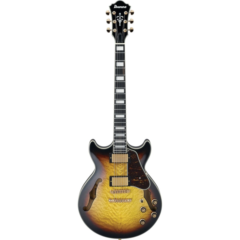 ibanez-am93qmays-am-artcore-expressionist-guitar-antique-yellow-sunburst Ibanez AM93QMAYS AM Artcore Expressionist Guitar - Antique Yellow Sunburst