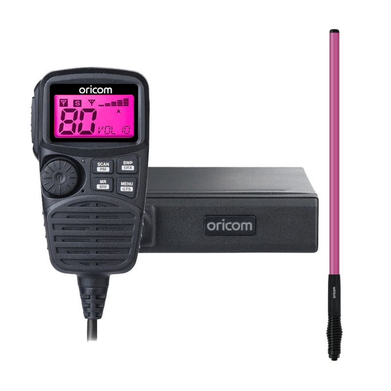 oricom-uhf350dr-dual-receive-uhf-cb-radio-with-controller-speaker-mic-anu316-4-5dbi-uhf-cb-antenna-pink Oricom UHF350DR Dual Receive UHF CB Radio with Controller Speaker Mic + ANU316 4.5dBi UHF CB Antenna Pink