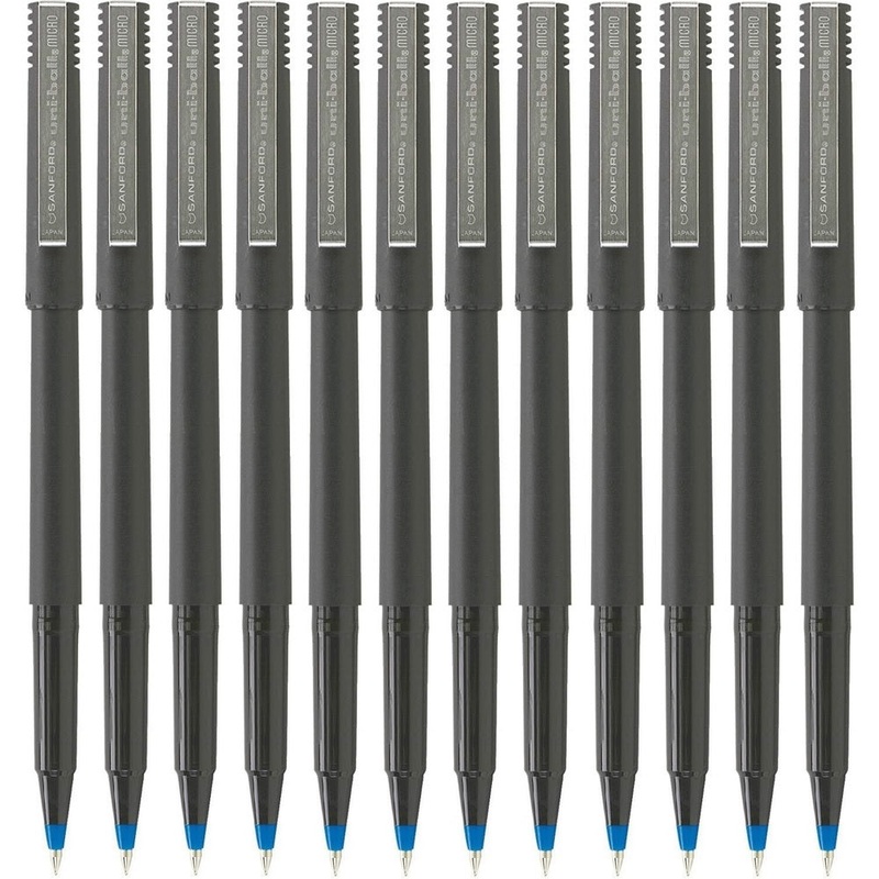 uni-ball-ub120-micro-liquid-ink-rollerball-pen-0-5mm-blue-box-12 Uni-Ball UB120 Micro Liquid Ink Rollerball Pen 0.5mm Blue Box 12