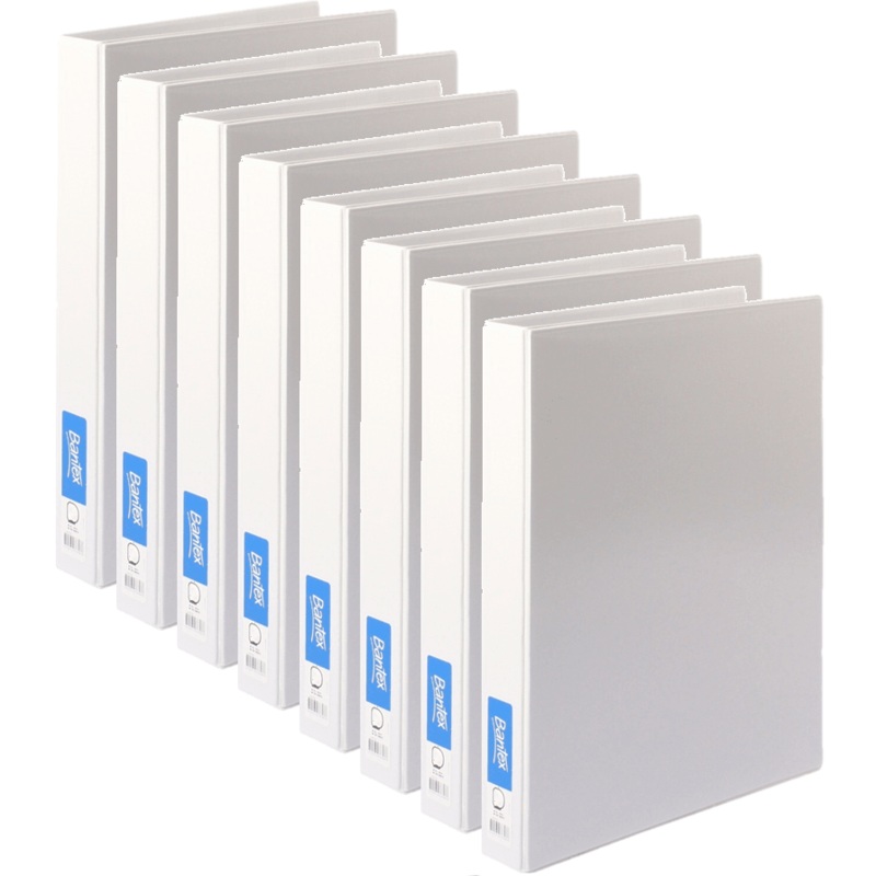 bantex-insert-ring-binder-folder-2d-38mm-a3-white-portrait-pack-8 Bantex Insert Ring Binder Folder 2D 38mm A3 White Portrait Pack 8