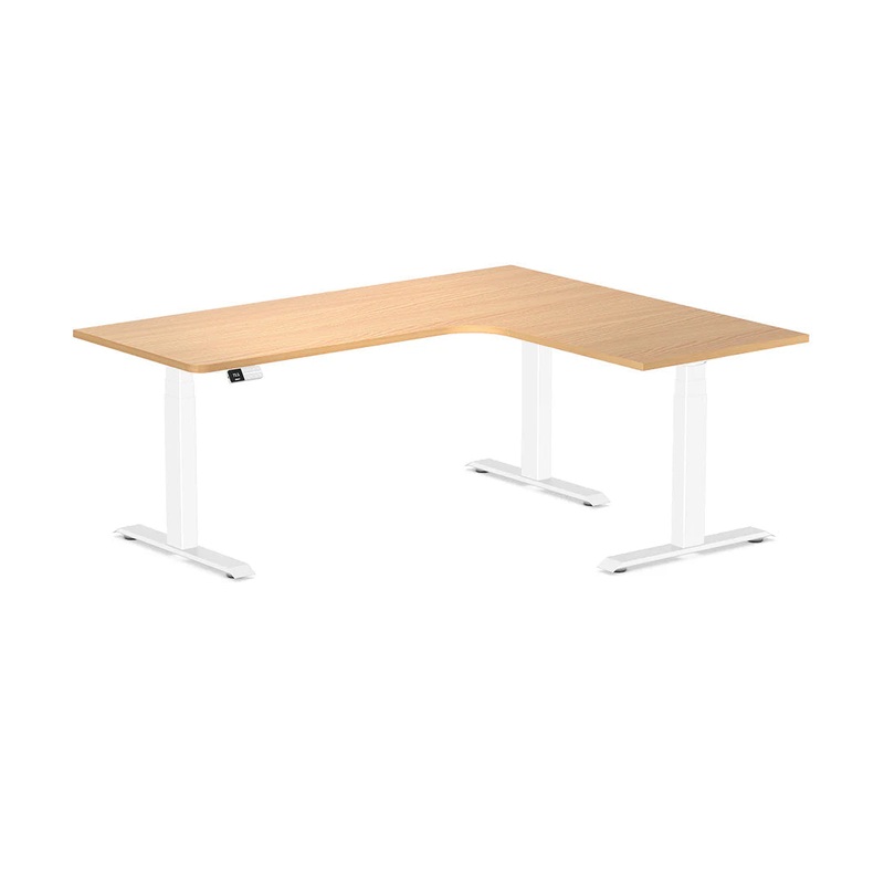 desky-l-shape-melamine-sit-stand-desk-180cm-right-return-select-beech-top-and-white-leg Desky L-Shape Melamine Sit Stand Desk 180cm - Right Return Select Beech Top and White Leg