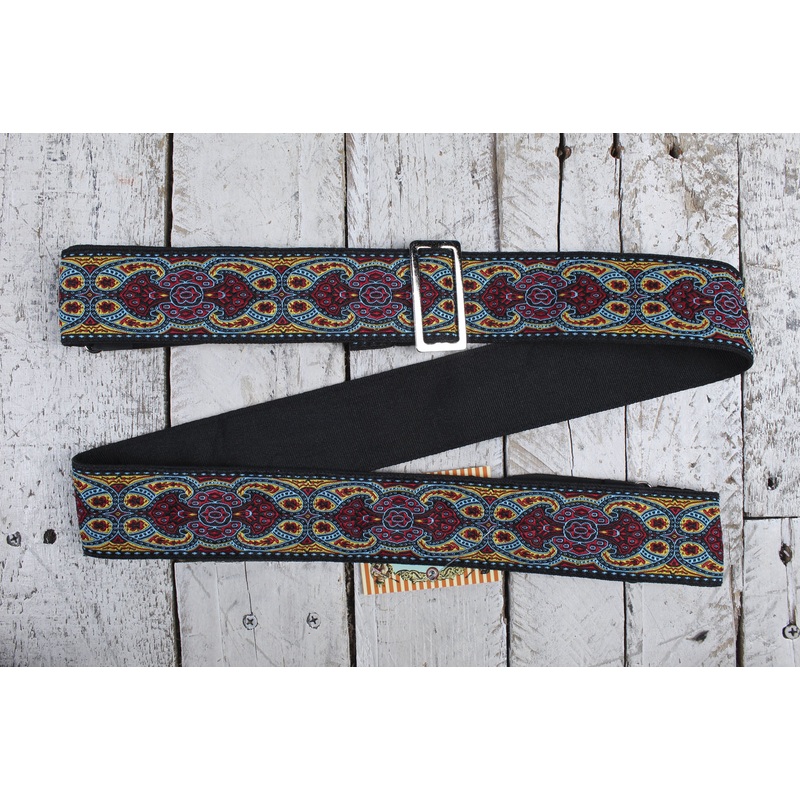 henry-heller-2-inch-woven-jacquard-guitar-strap-with-tri-glide-nylon-backing-multi-color Henry Heller 2 Inch Woven Jacquard Guitar Strap with Tri Glide & Nylon Backing Multi-Color