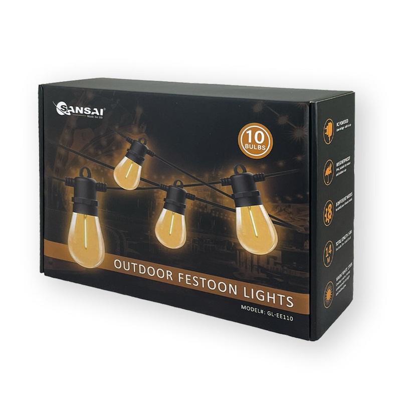sansai-10-bulb-led-festoon-outdoor-string-lights-14m-warm-white Sansai 10 Bulb LED Festoon Outdoor String Lights 14m (Warm White)