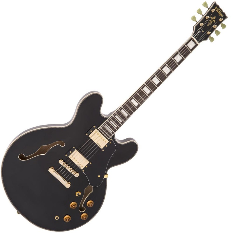 vintage-vsa500-reissued-semi-acoustic-guitar-boulevard-black Vintage VSA500 ReIssued Semi Acoustic Guitar ~ Boulevard Black