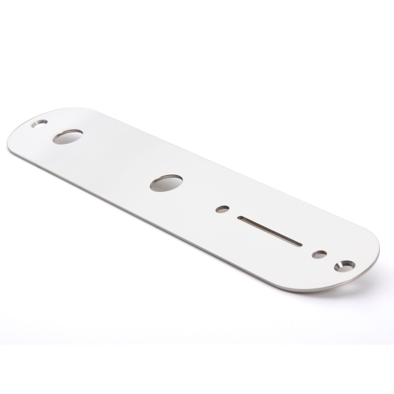 callaham-telecaster-control-plate-polished-stainless Callaham Telecaster Control Plate, Polished Stainless