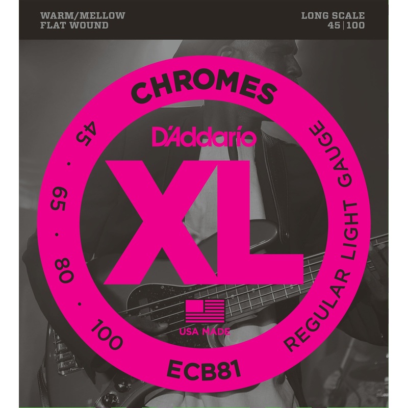 d-addario-chromes-flat-wound-bass-strings-regular-light-45-100 D'ADDARIO CHROMES FLAT WOUND BASS STRINGS REGULAR LIGHT 45-100