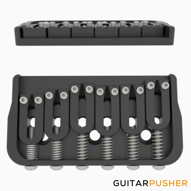 hipshot-6-string-fixed-guitar-bridge-black Hipshot 6-String Fixed Guitar Bridge (Black)