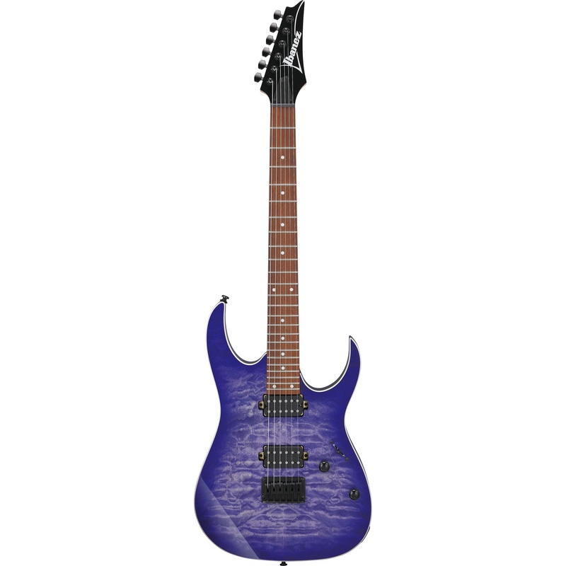 ibanez-rg421qmcbb-rg-standard-hh-quantum-pu-hardtail-cerulean-blue-burst Ibanez RG421QMCBB RG Standard, HH, Quantum PU, Hardtail, Cerulean Blue Burst