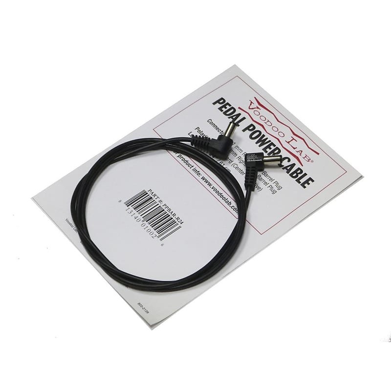voodoo-lab-ppbar-r24-2-1mm-standard-polarity-right-angle-to-right-angle-pedal-power-cable-24 Voodoo Lab PPBAR-R24 2.1mm Standard Polarity Right-Angle to Right-Angle Pedal Power Cable - 24"