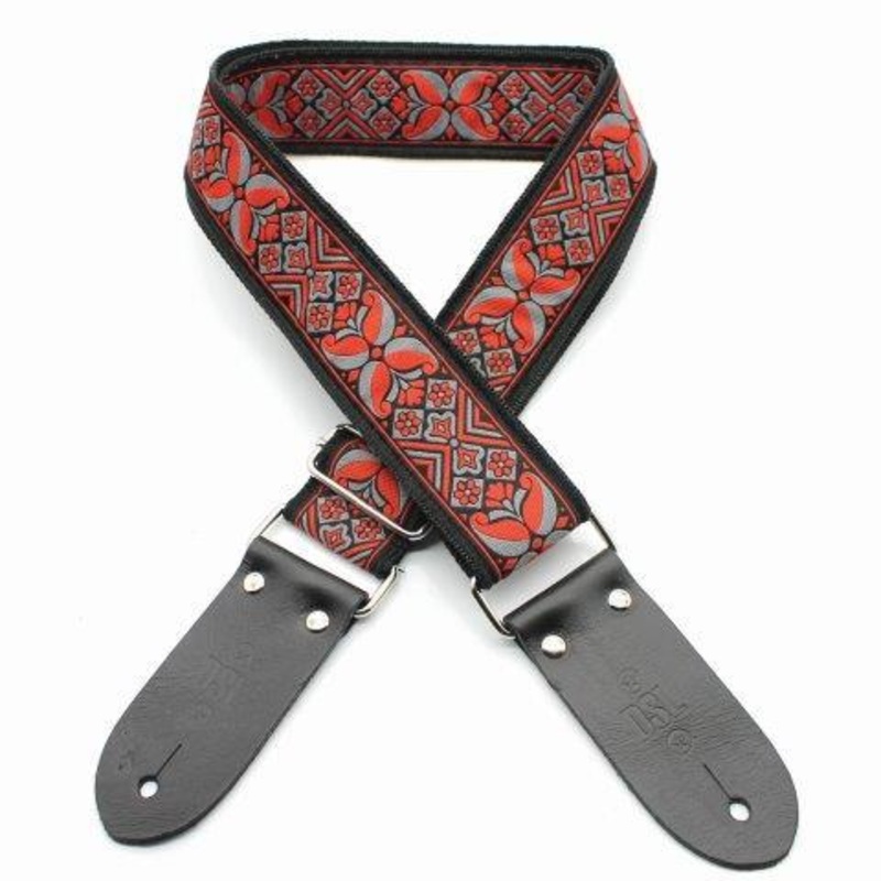 dsl-jacquard-weaving-dc-red-guitar-strap DSL Jacquard Weaving DC-RED Guitar Strap
