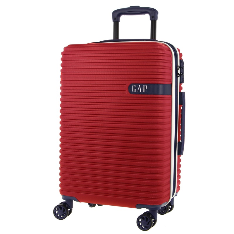 gap-hard-shell-suitcase-4-wheel-hidden-pocket-cabin-luggage-56cm-red GAP Hard-Shell Suitcase 4 Wheel Hidden Pocket Cabin Luggage 56cm Red