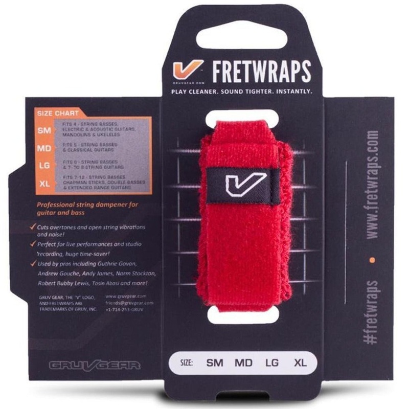 gruv-gear-fw-1pk-red-sm-fretwrap-small-4-string-bass-6-string-guitar-ukulele-fire-red Gruv Gear FW-1PK-RED-SM FretWrap, Small, 4-String Bass, 6-String Guitar, Ukulele, Fire Red