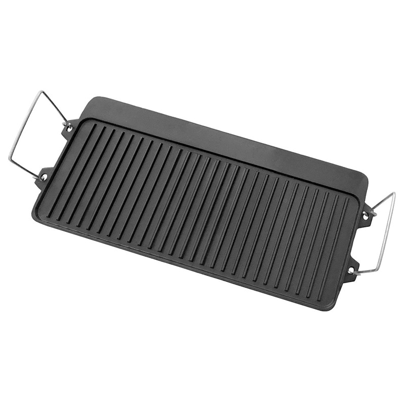 wildtrak-52cm-reversible-cast-iron-bbq-griddle-black Wildtrak 52cm Reversible Cast Iron BBQ Griddle (Black)