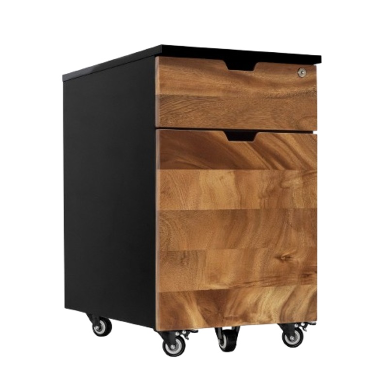 desky-minimal-wooden-filing-cabinet-black-hardwood-saman Desky Minimal Wooden Filing Cabinet - Black / Hardwood Saman