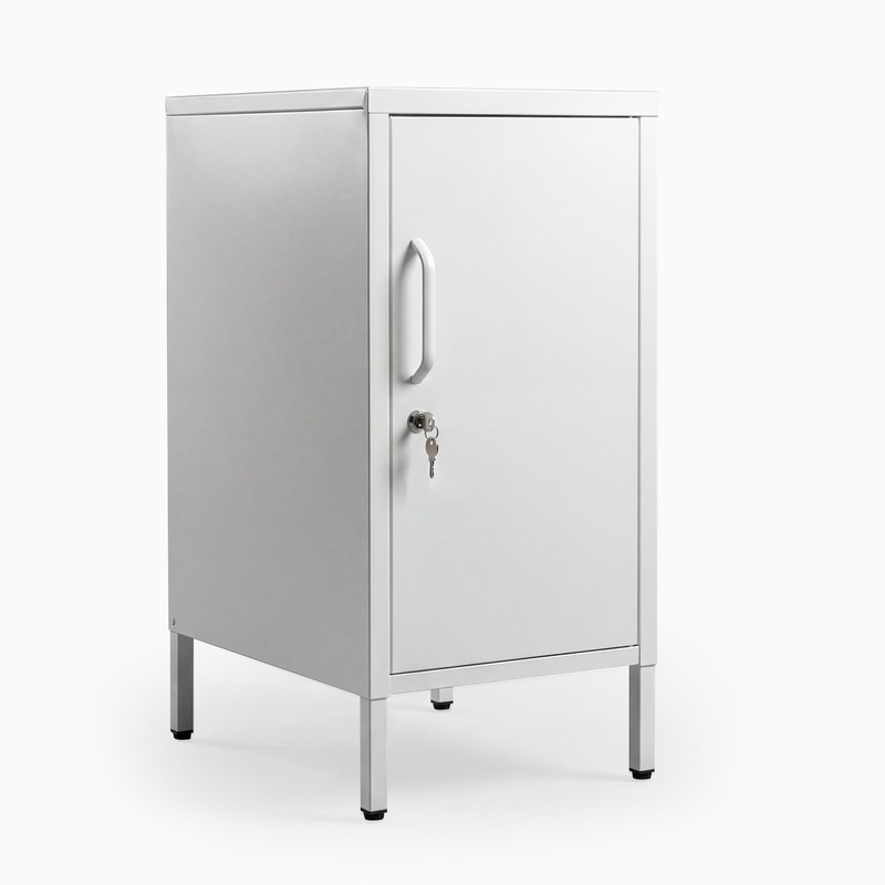 desky-sidekick-metal-locker-cabinet-white-right-opening Desky Sidekick Metal Locker Cabinet - White / Right Opening