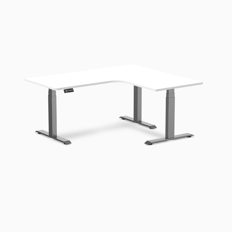 desky-l-shape-melamine-sit-stand-desk-160cm-right-return-white-top-and-space-grey-leg Desky L-Shape Melamine Sit Stand Desk 160cm - Right Return White Top and Space Grey Leg