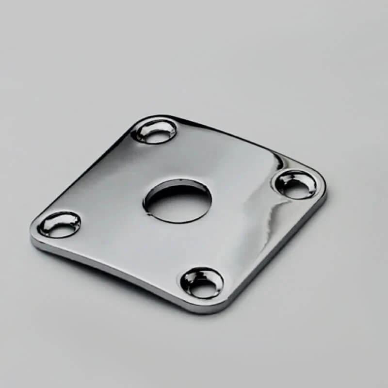 guyker-1-piece-square-curved-metal-jack-plate-for-electric-guitar-bass-chrome Guyker 1 Piece Square Curved Metal Jack Plate For Electric Guitar Bass Chrome