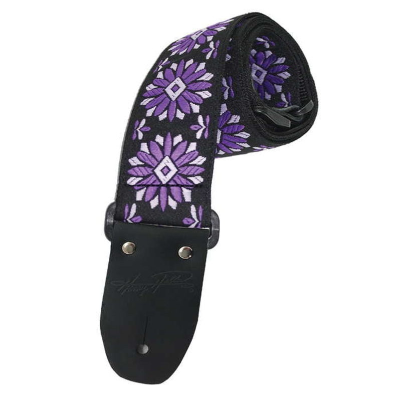 henry-heller-hjq2-09-2-woven-jacquard-blk-pur-floral-pattern Henry Heller HJQ2-09 2" Woven Jacquard Blk/Pur Floral Pattern