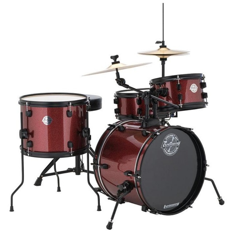 ludwig-lc178x025-pocket-kit-by-questlove-4pc-full-kit-w-hardware-cymbals-16-10-13-12s-wine-red-sparkle Ludwig LC178X025 Pocket Kit by Questlove, 4pc Full Kit w/ Hardware & Cymbals, 16, 10, 13, 12s - Wine Red Sparkle