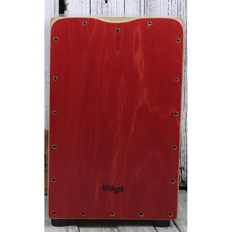 stagg-standard-sized-birch-cajon-hand-drum-red-finish-caj-50-m-rd-with-gig-bag Stagg Standard Sized Birch Cajon Hand Drum Red Finish CAJ 50 M RD with Gig Bag