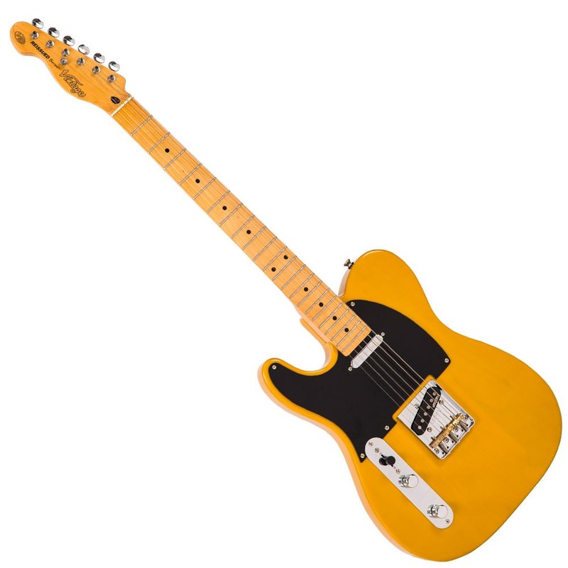 vintage-v52-reissued-electric-guitar-left-hand-butterscotch Vintage V52 ReIssued Electric Guitar ~ Left Hand Butterscotch
