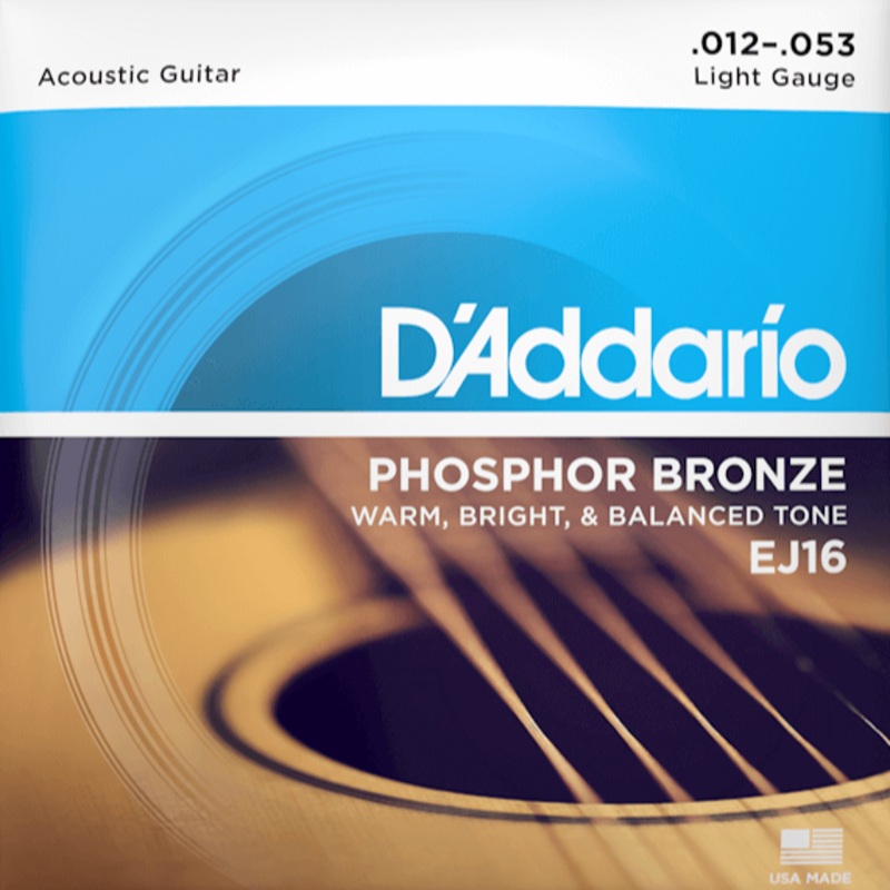 d-addario-ej16-phosphor-bronze-acoustic-guitar-strings-light-12-53 D'Addario EJ16 Phosphor Bronze Acoustic Guitar Strings, Light, 12-53