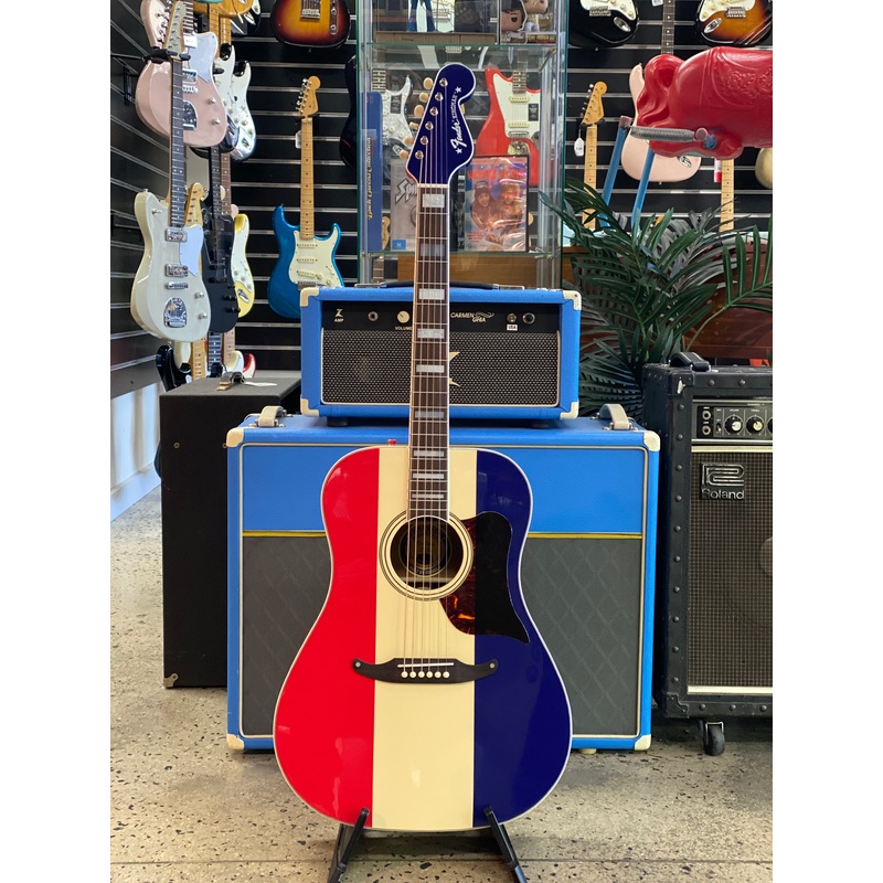 fender-buck-owens-kingman-acoustic-with-case-red-white-and-blue Fender Buck Owens Kingman Acoustic with Case | Red White and Blue