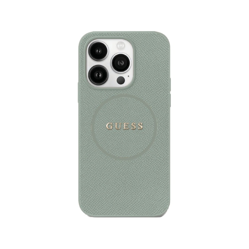 guess-grained-pu-leather-magsafe-compatible-phone-case-iphone-16-pro-green Guess Grained PU Leather MagSafe Compatible Phone Case - iPhone 16 Pro (Green)