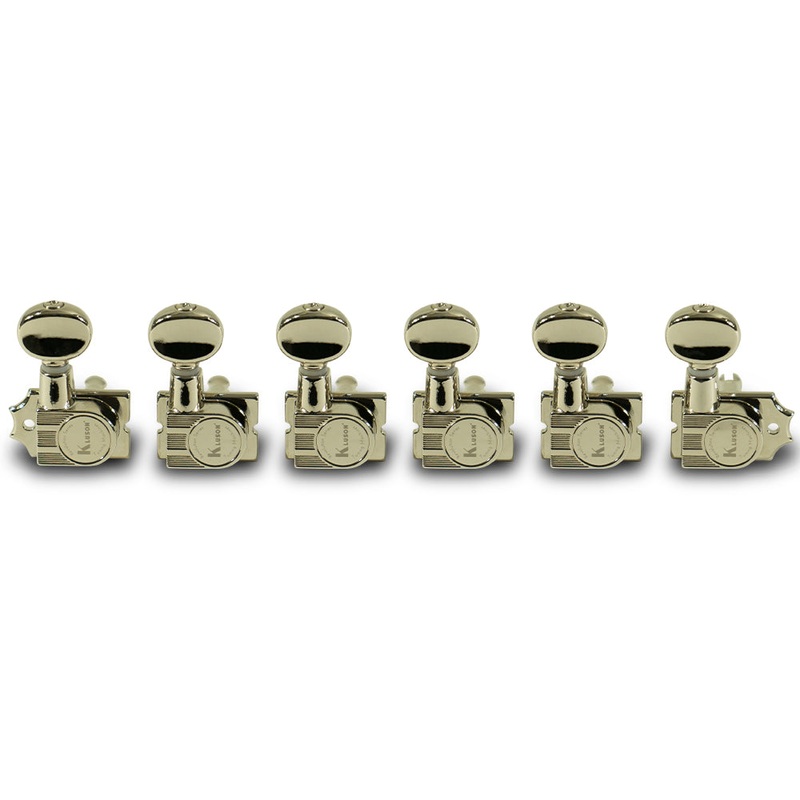 kluson-6-in-line-revolution-series-h-mount-tuning-machines-with-staggered-posts-nickel Kluson 6 In Line Revolution Series H-Mount Tuning Machines With Staggered Posts Nickel
