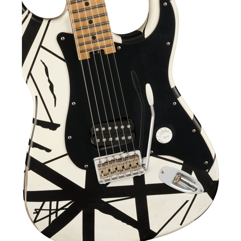 evh-striped-series-78-eruption-guitar-white-w-black-stripes-relic EVH Striped Series '78 Eruption Guitar - White w/ Black Stripes Relic